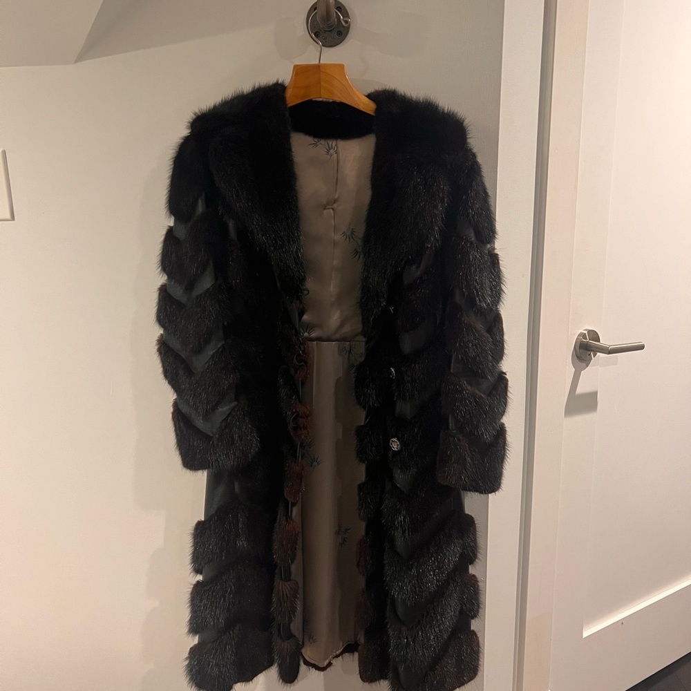 Black xs fur coat